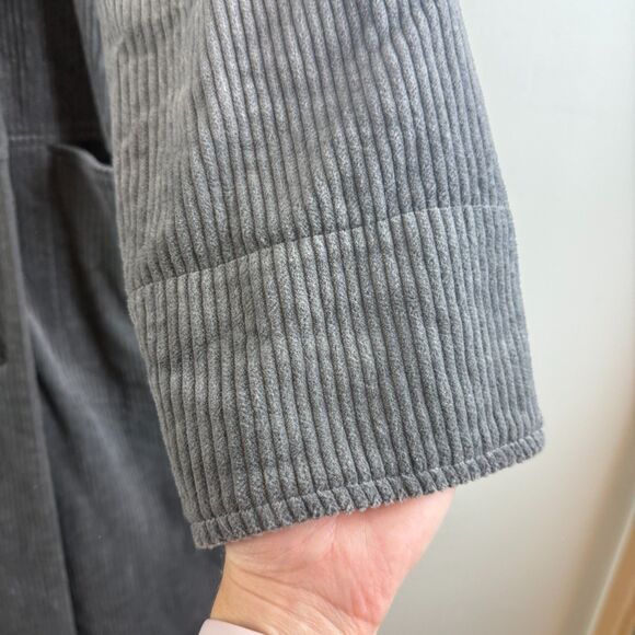 Gudrun Sjoden Gray Corduroy Coat Jacket Button Up Lagenlook Boho Size M - Picture 7 of 16